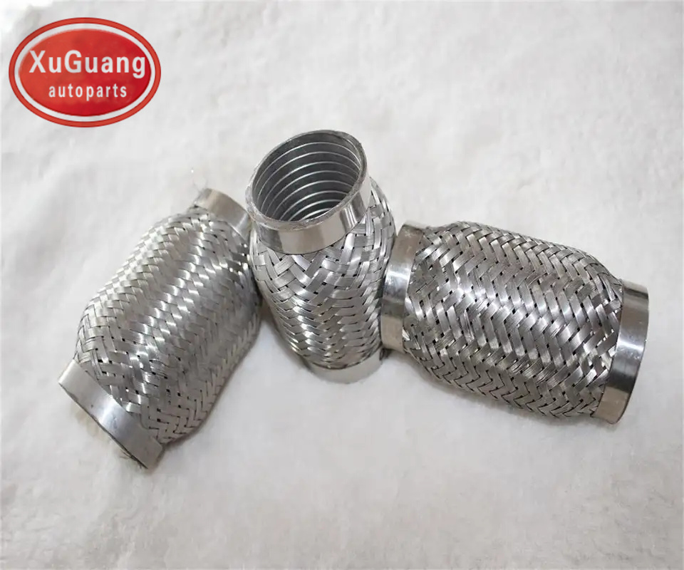 Tubo flexible de escape de automóvil con trenza exterior interior de enclavamiento