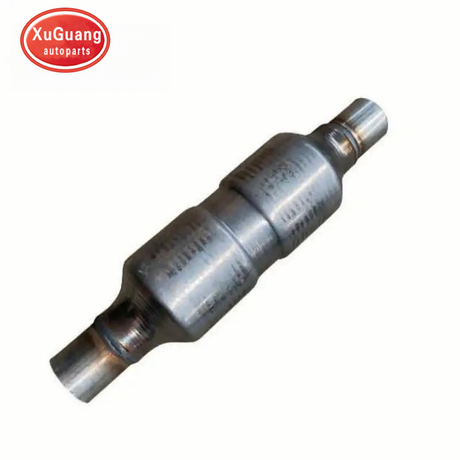 Convertidor catalítico redondo universal de acero inoxidable con orificio para sensor 114*550