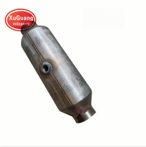 Convertidor catalítico redondo universal de acero inoxidable con orificio para sensor 114*350